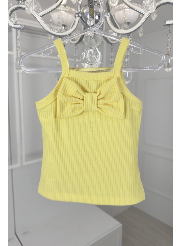 regata laco amarelo verao menina infantil minicocneito blusa
