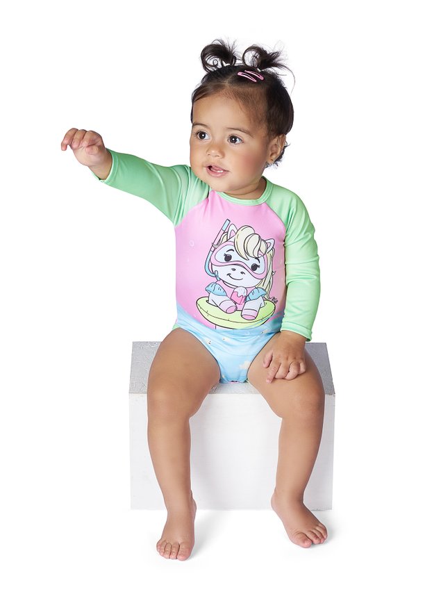 conjunto praia bebe menina infantil miniconceito rosa verde