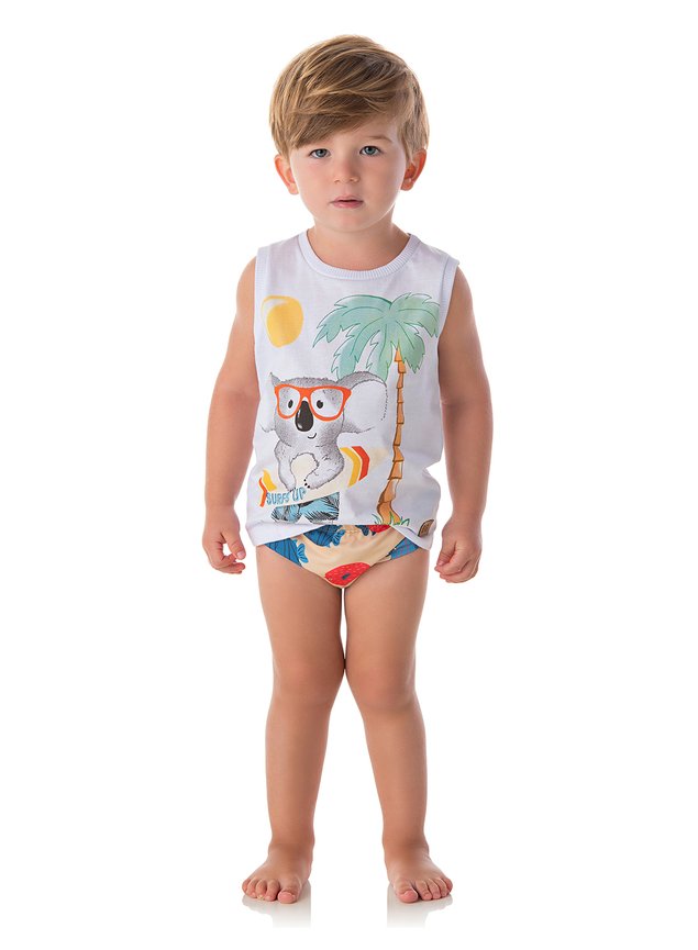 conjunto praia suanga menino infantil blusa tigre
