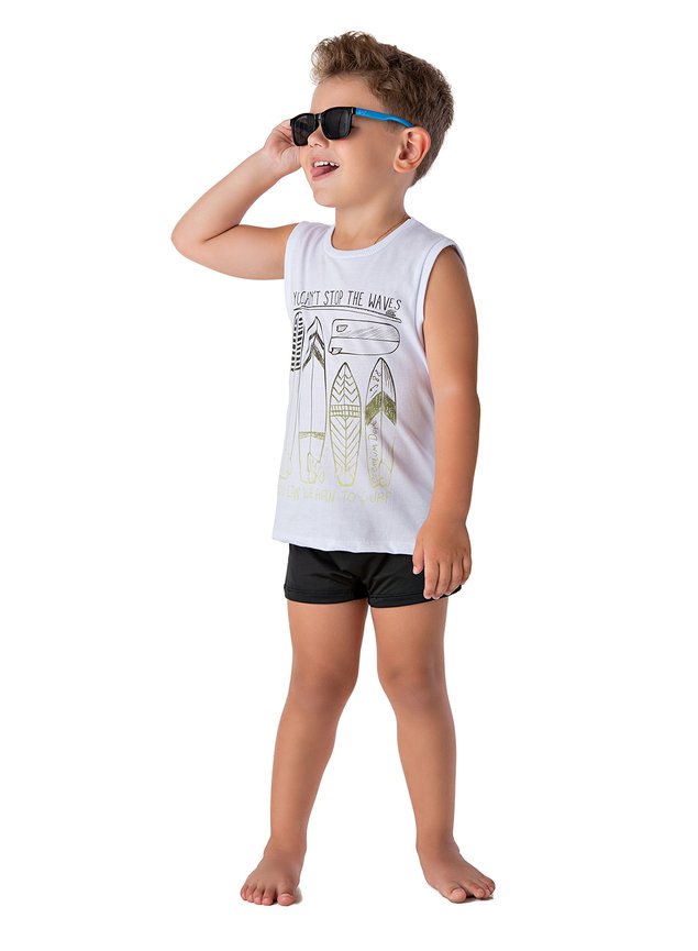 conjunto menino infantil bermuda blusa praia surf miniconceito