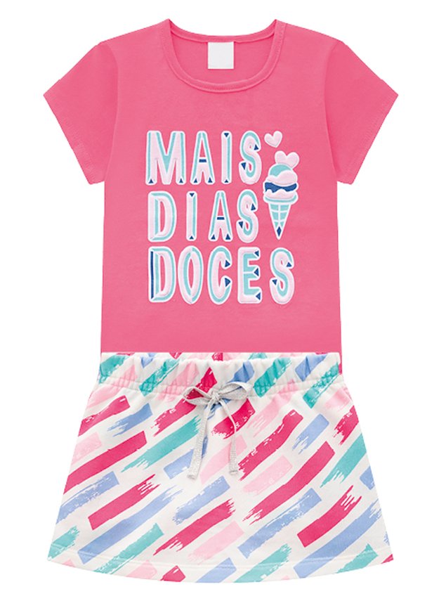 conjunto doces blusa shorts saia