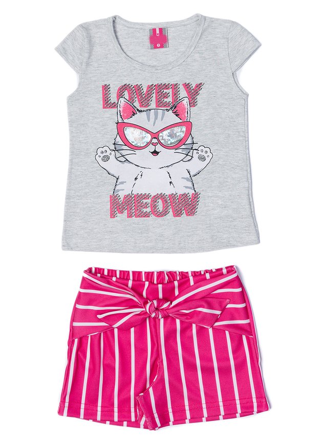 conjunto gatinho menina infantil miniconceito
