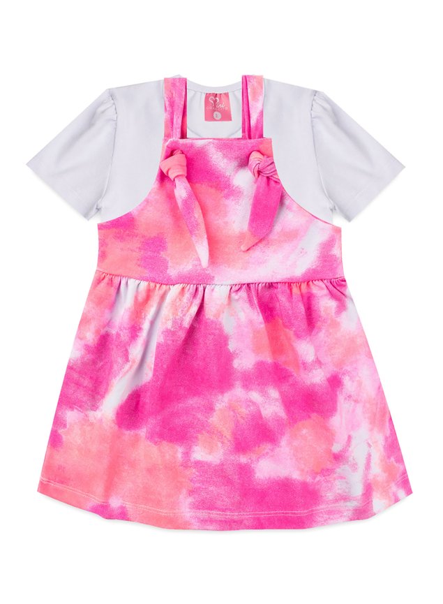 conjunto jardineira tiedie menina infantil