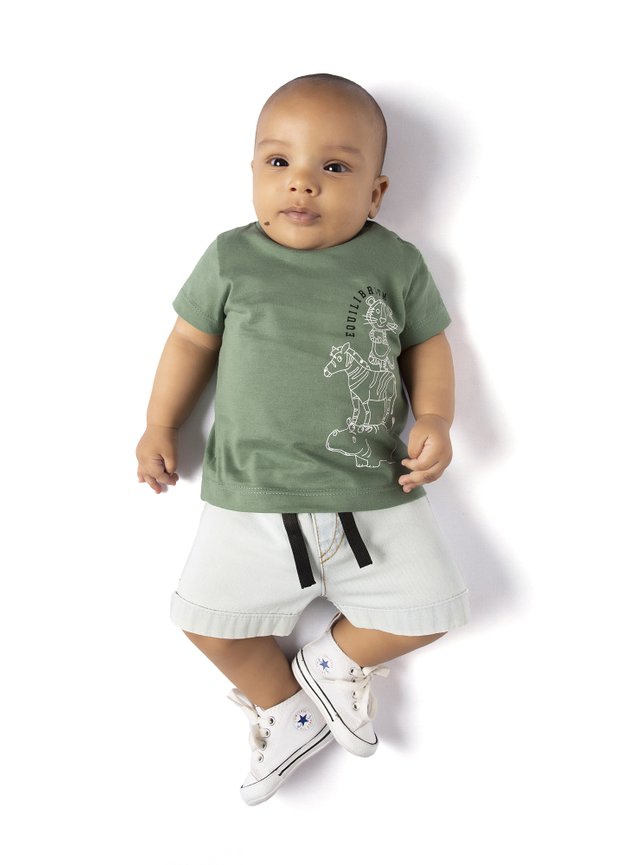 conjunto bebe verde menino infantil miniconceito
