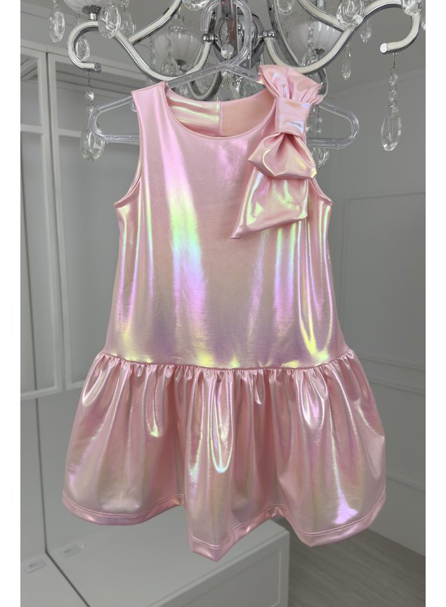 vestido holografico rosa laco menina infantil miniconceito p