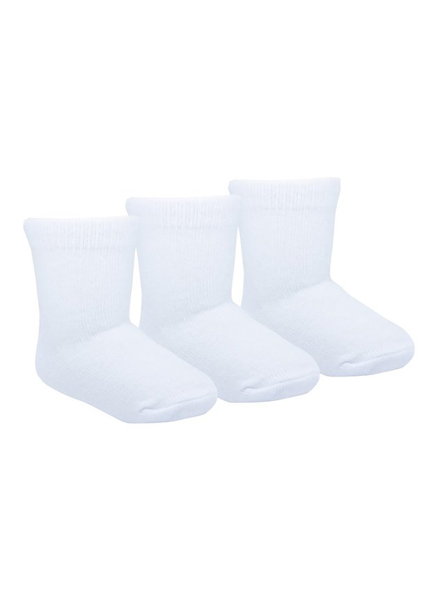 kit meia branca bebe menina infantil u