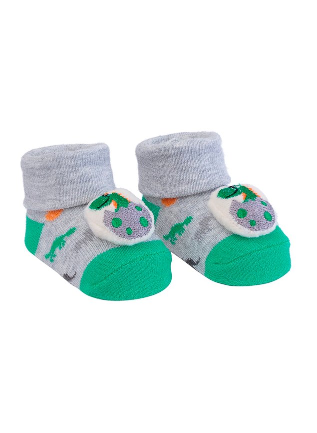 meia dinossauro mescla bebe menino infantil t