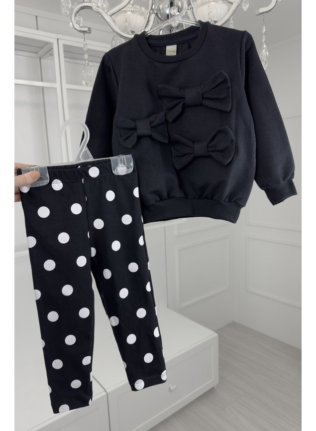 conjunto moletom lacos legging poas menina infantil miniconceito j