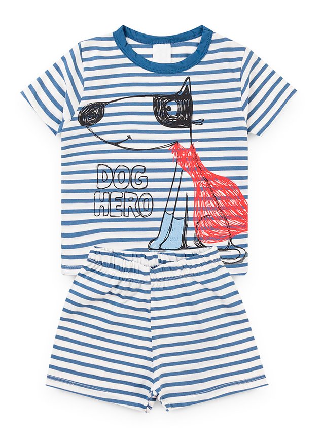 blusa bermuda cachorro heroi menino infantil minicocneito