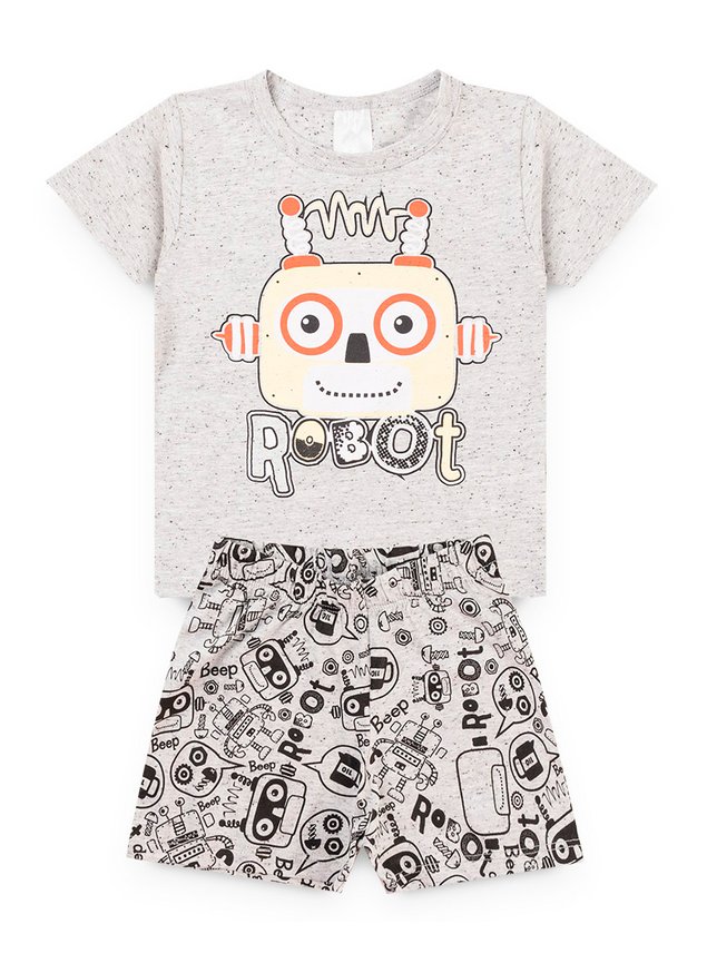 blusa bermuda robo menino infantil minicocneito