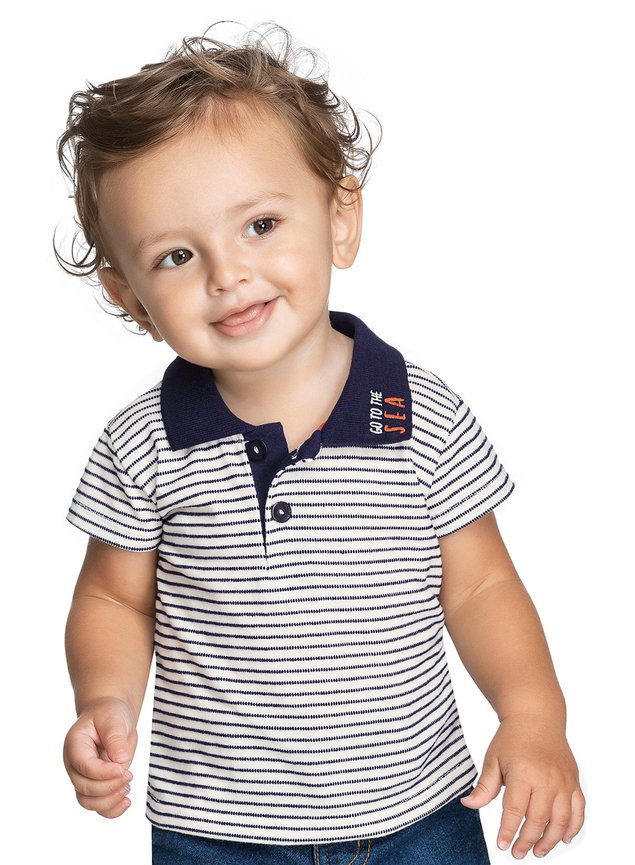 blusa manga curta listrada bebe menino infantil u