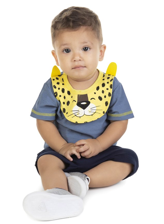 bebe blusa tigrinho bermuda menino infantil