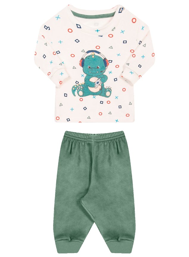 conjunto dinossauro gamer bebe menino infantil