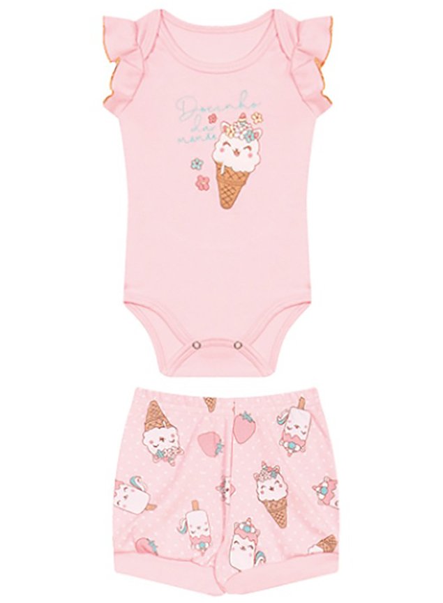 pijama sorvete menina bebe infantil miniconceito