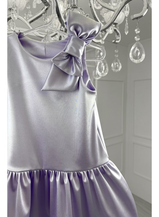 Vestido Infantil Lilas cim Laço com Melhores Preços Mini