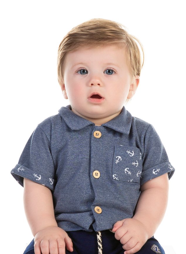 blusa ancora marinha camisa botoes bebe meniuno infantil miniconceito