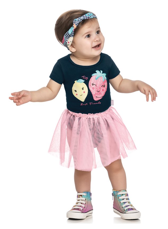 conjunto body faixa saia tule bebe menina infantil miniconceito h