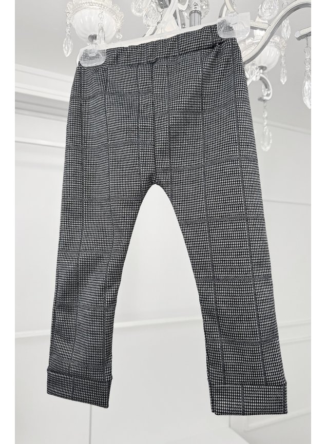 Calça Jacquard Bebê/Kids Xadrez Preto
