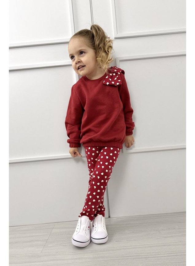 conjunto vermelho moletom menina infantil coracoes miniconceito 4