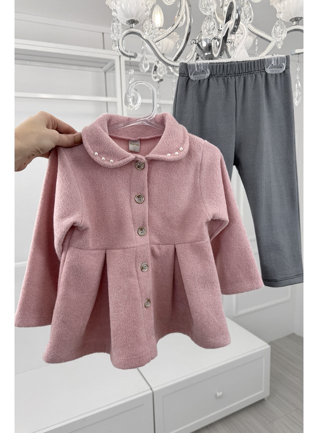 conjunto casaco boucle menina infantil miniconceito calca casaco boucle f