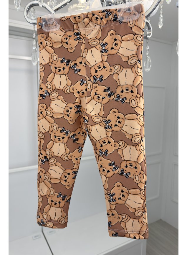 calca marrom urso laco menina infantil f