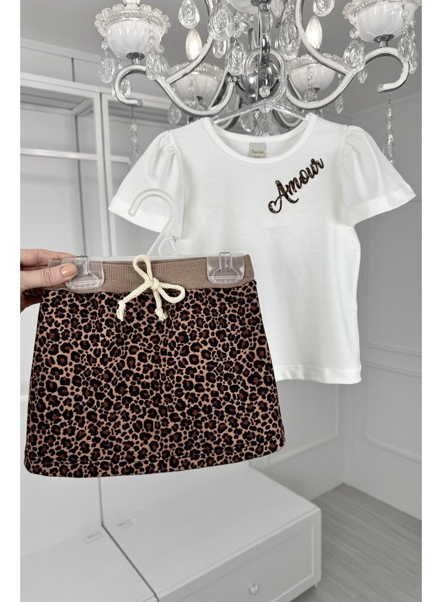 conjunto onca menina infantil marrom miniconceito c