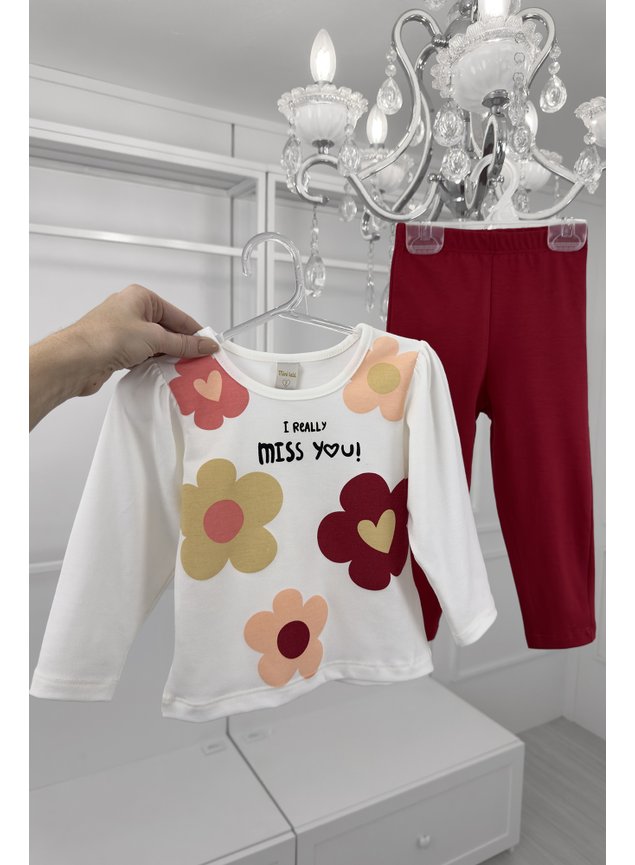 conjunto vermelho menina flores miniconceito s