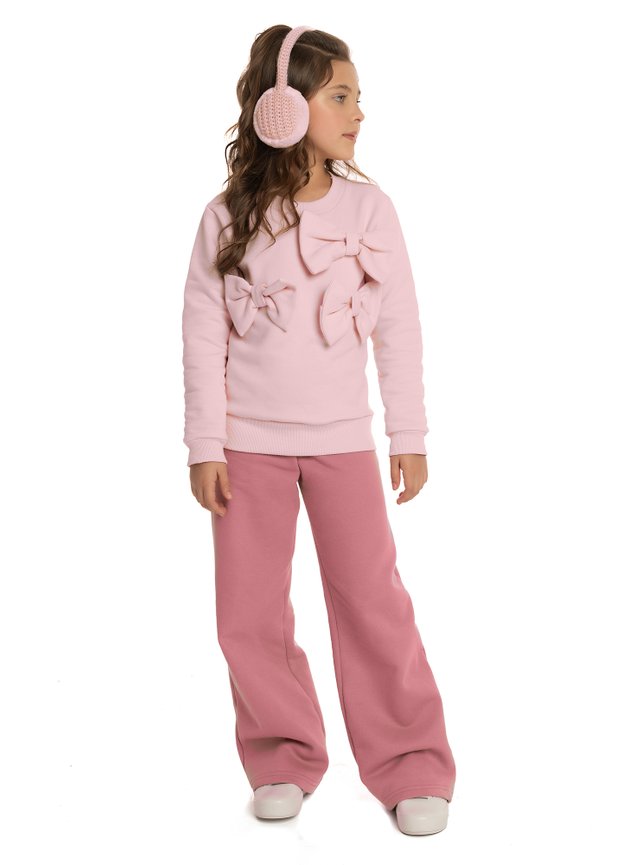 7007 Conjunto Moletom Trmico Menina Infantil Mini Conceito Moda ROSA NOVO MINI LAL