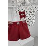 conjunto lacos blusa shorts menina infantil miniconceito vermelho as