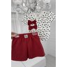 conjunto lacos blusa shorts menina infantil miniconceito vermelho