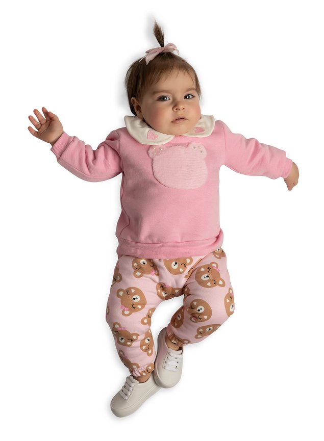 CONJUNTO BEBE URSINHO MELETOM TRMICO GOLA CORAO