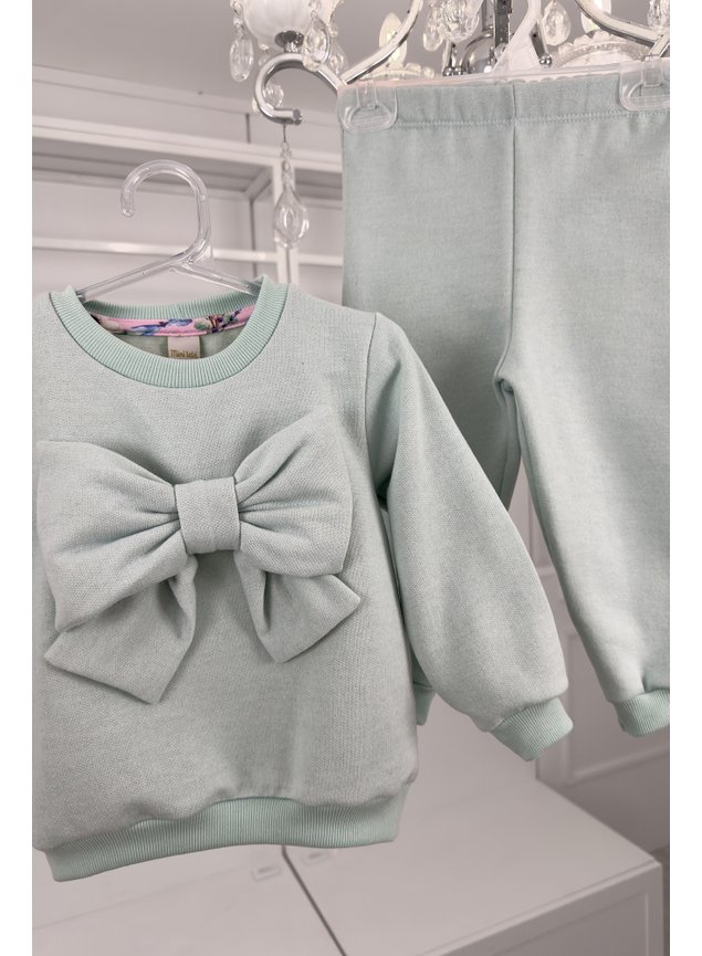conjunto moletom infantil menina miniconceito laco menta j