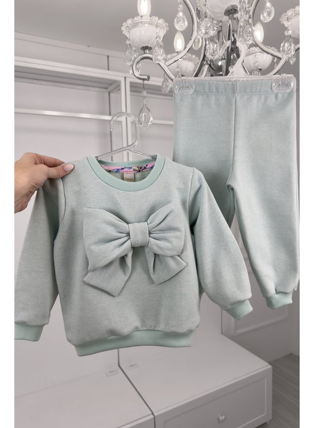 conjunto moletom infantil menina miniconceito laco menta gt