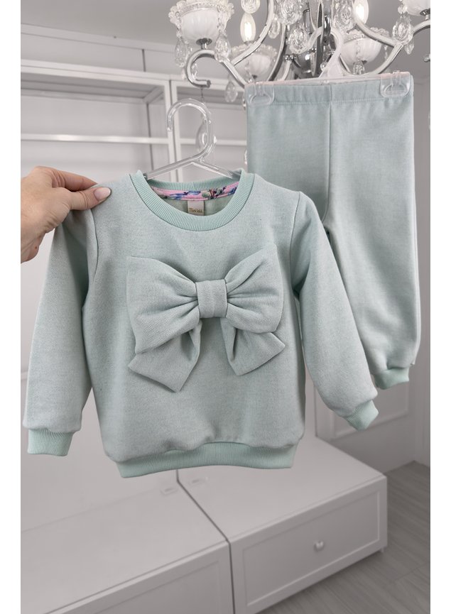 conjunto moletom infantil menina miniconceito laco menta
