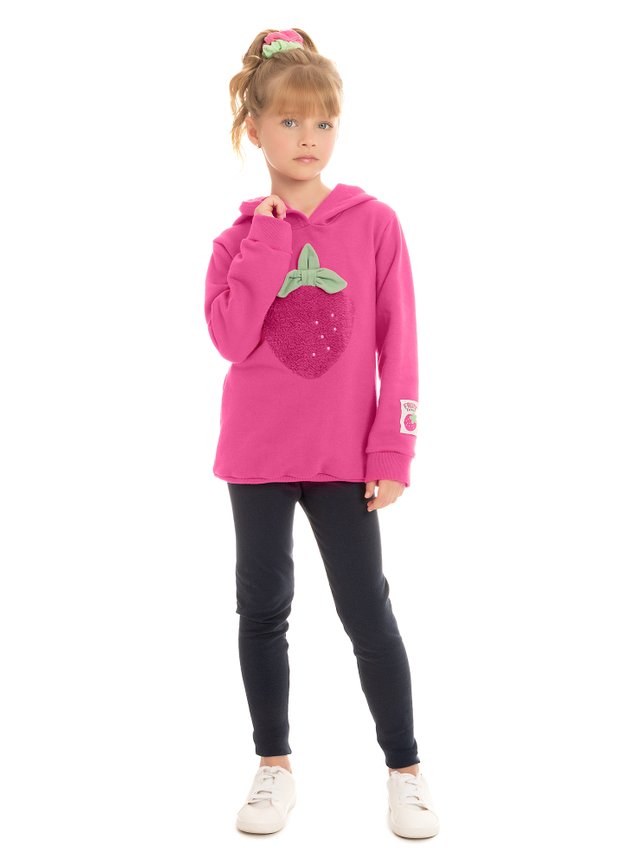 7000 conjunto mini conceito menina termico quentinho infantil moda feminino bordado capuz