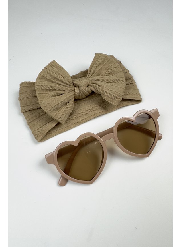 OCULOS menina mini conceito marrom corao faixa mini bege bege