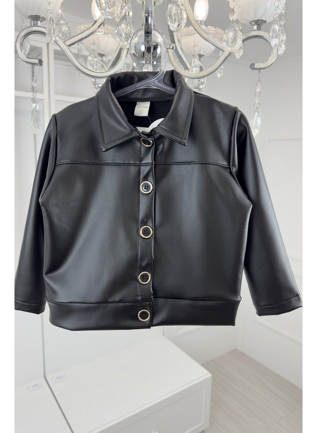 JAQUETA COURINHO PELUCIADA MINI CONCEITO PRETO