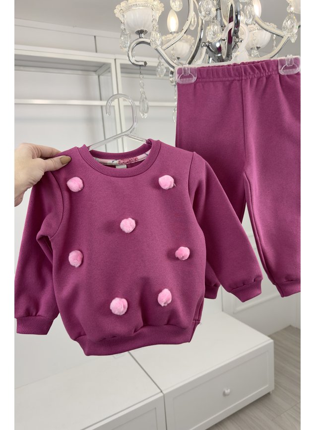 CONJUNTO MOLETOM pom pom pink mini lala menina infantil