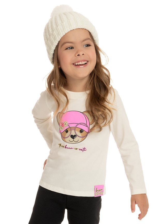 blusa manga longa urso mini conceito