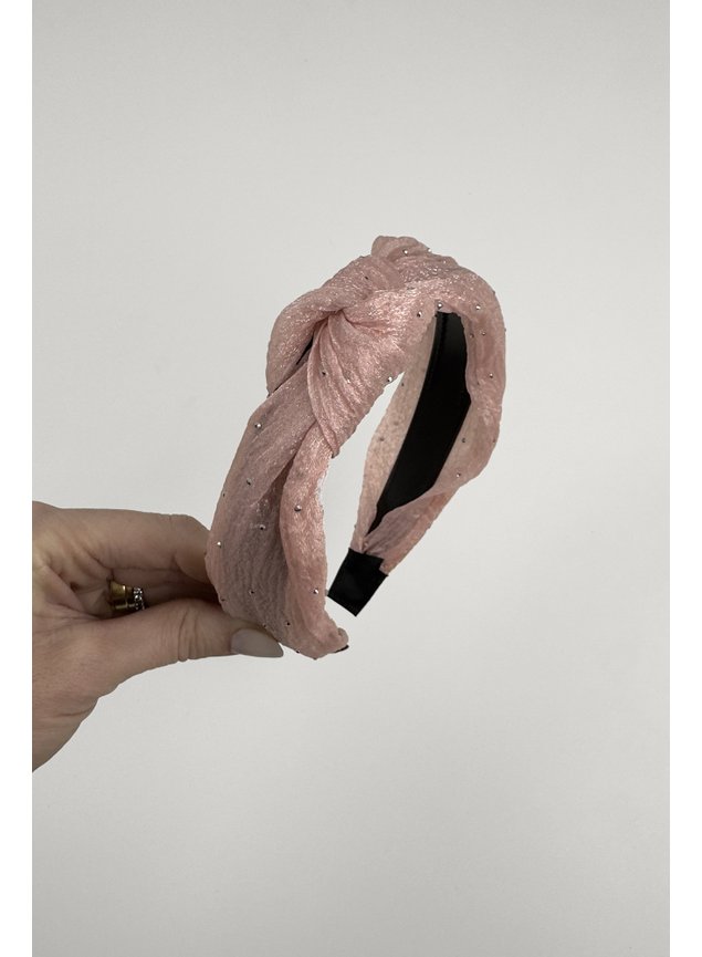 tiara perolas rosa
