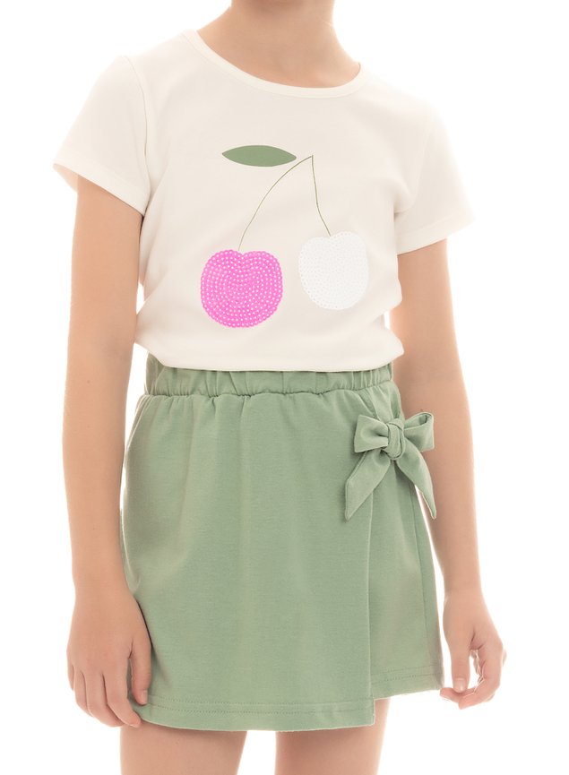conjunto vero mini conceito cereja menina paets VERDE