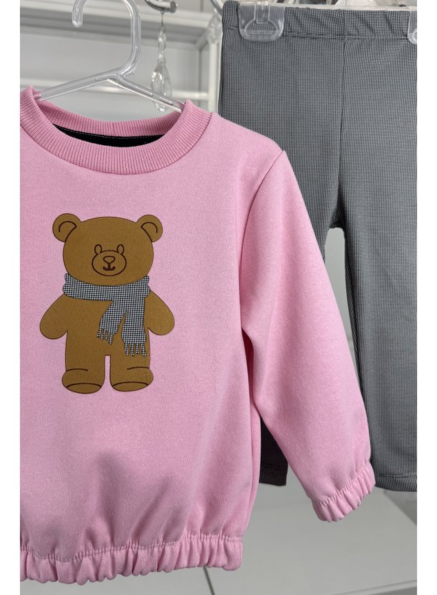 conjunto menina mini conceito inverno quentinho ursinho rosa urso mini lala moletom