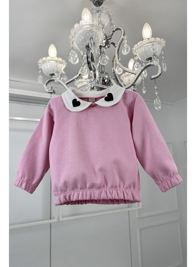 casaco gola coracao moletom menina infantil h
