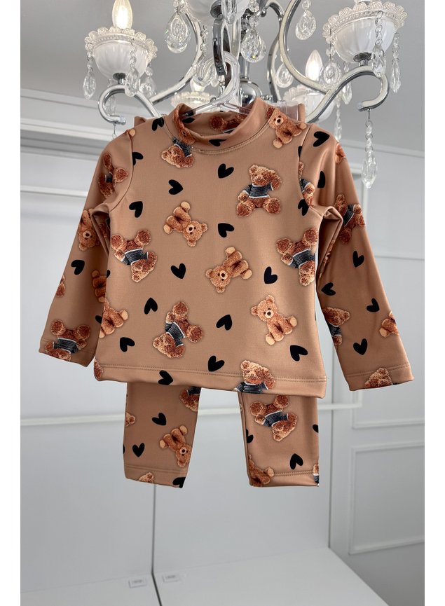 conjunto ursinho coracao menina infantil miniconceito s