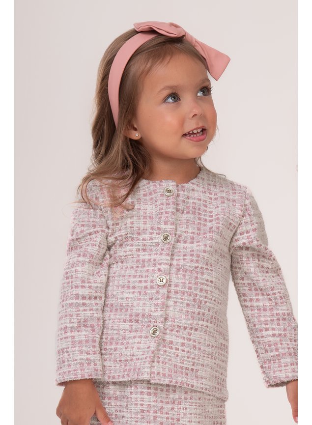 casaco blazer tweed menina infantil miniconceito