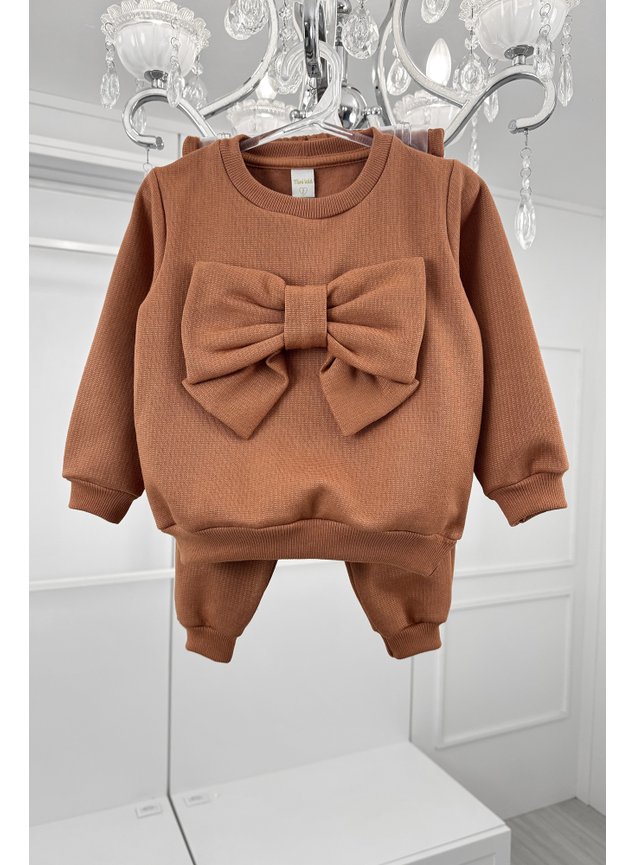 conjunto marrom moletom laco menina infantil miniconceito g