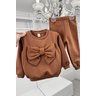 conjunto marrom moletom laco menina infantil miniconceito