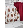 conjunto ursinho vermelho menina infantil miniconceito calca casaco termico j