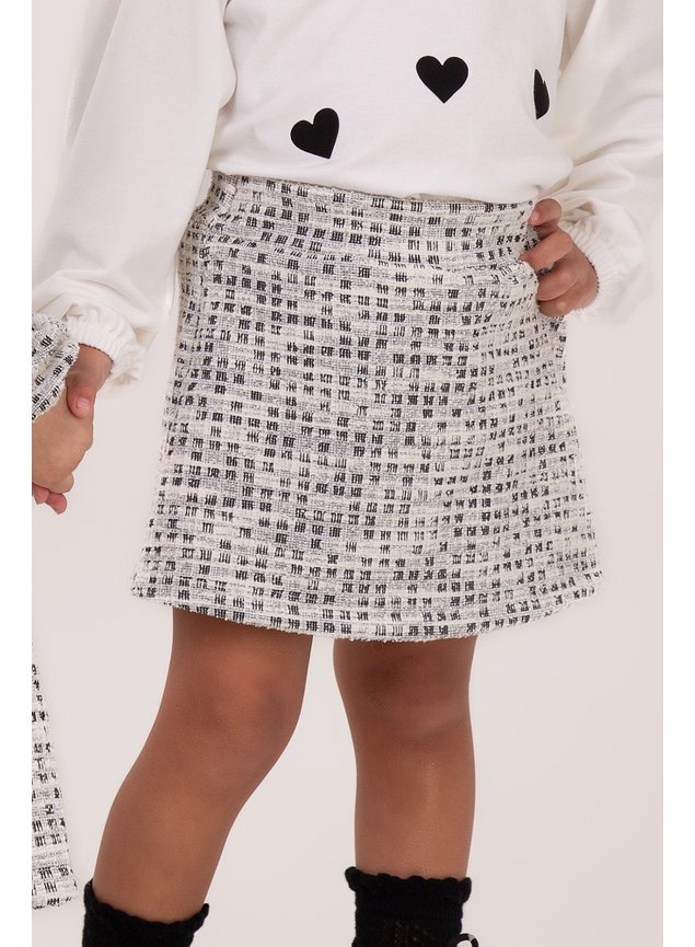 shorts saia tweed menina infantil miniconceito h