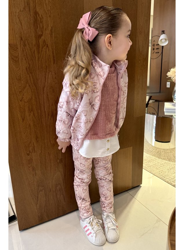 jaqueta lacos blusa pelo com barra camisa calca lacos rose menina infantil miniconceito p
